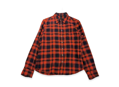 Chrome Hearts Loose Ends Cross Leather Patch Check Shirt "Red/Black"