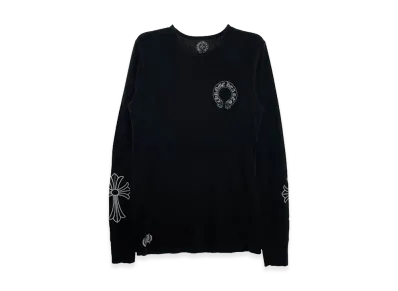 Chrome Hearts Scroll Label CH Plus Thermal L/S T-Shirt "Black"
