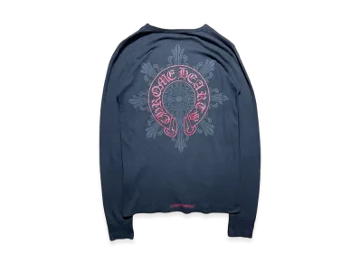 Chrome Hearts Horseshoe Floral Cross Thermal L/S T-Shirt "Black"