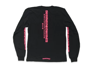 Chrome Hearts Neon Pink Logo L/S T-Shirt "Black/Neon Pink"