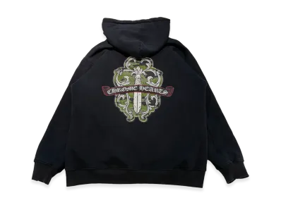 Chrome Hearts Camouflage Dagger Scroll Label Zip Up Hoodie "Black"