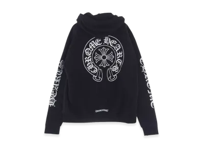 Chrome Hearts Vertical Horseshoe Print Hoodie "Black"