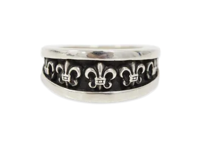 Chrome Hearts Fleur V Band CH Cross Ring "Silver"