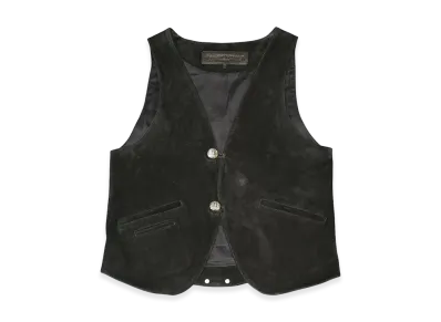 Chrome Hearts CH Cross 2 Button Suede Vest "Black"