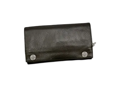 Chrome Hearts Greasy Cross Button Long Wallet "Black"