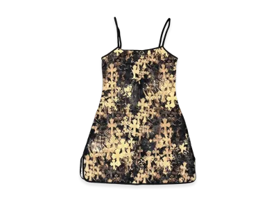 Chrome Hearts Waterfall Cemetery Cross Print Allover Dress "Black/Brown"