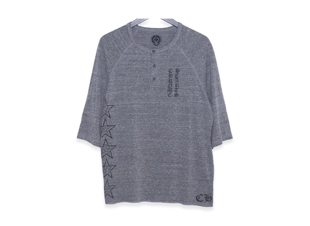 Chrome Hearts Old Star Print Henry Neck 3/4 Sleeve T-Shirt "Gray"