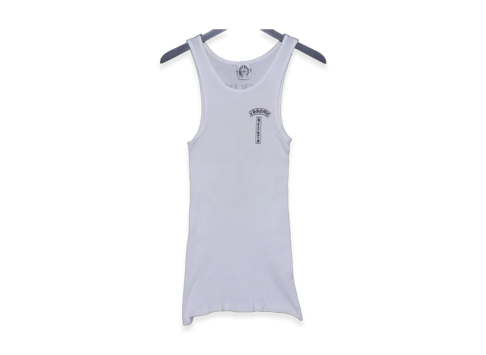 Chrome Hearts T-Bar Cross Ribbed Tank Top "White"