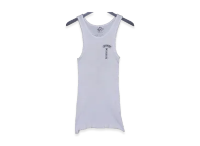 Chrome Hearts T-Bar Cross Ribbed Tank Top "White"