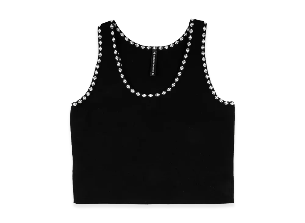 Chrome Hearts Cross Print Cropped Tank Top "Black"
