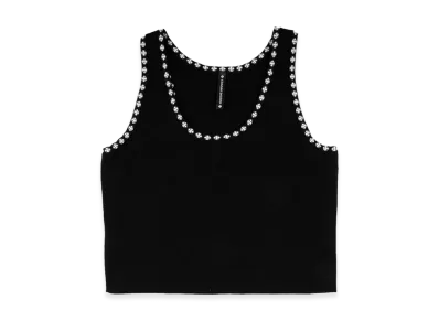 Chrome Hearts Cross Print Cropped Tank Top "Black"