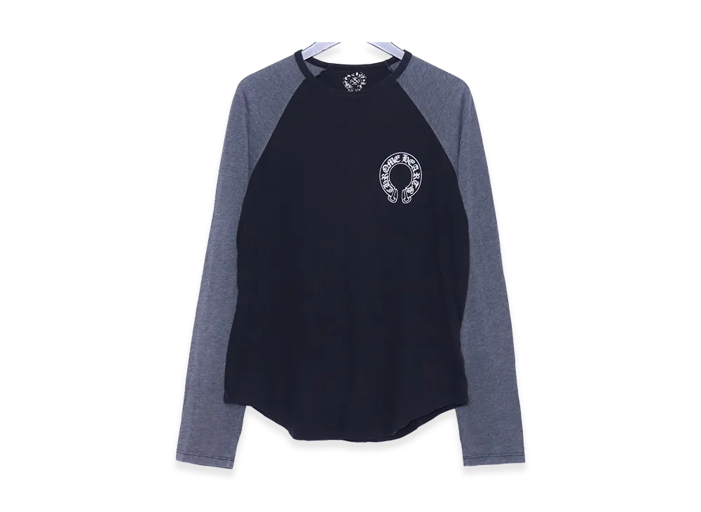 Chrome Hearts Old Scroll Logo Raglan L/S T-Shirt "Black/Gray"