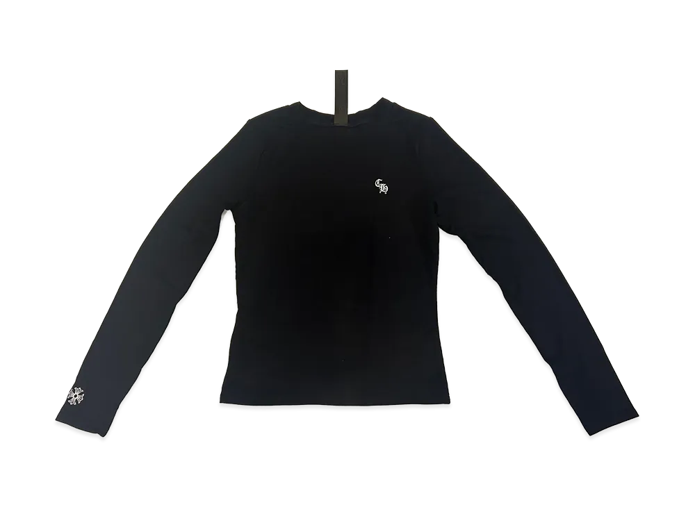 Chrome Hearts Y Not CH Plus Embroidery Rayon L/S T-Shirt "Black/White"