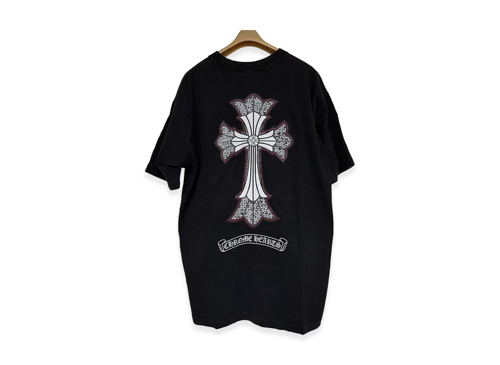 Chrome Hearts Double Cross Scroll Neck Logo Pocket T-Shirt "Black"