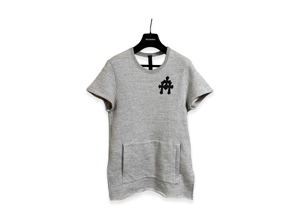 Chrome Hearts Leather Cross Patch Pocket T-Shirt "Gray"