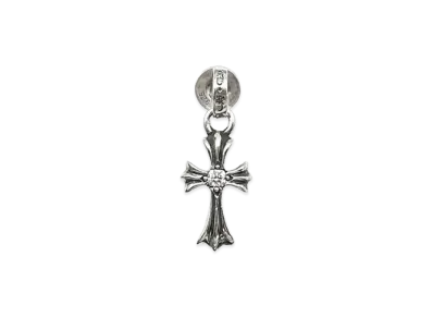 Chrome Hearts Baby Fat Cross Drop Earring 1 Diamond "Silver"
