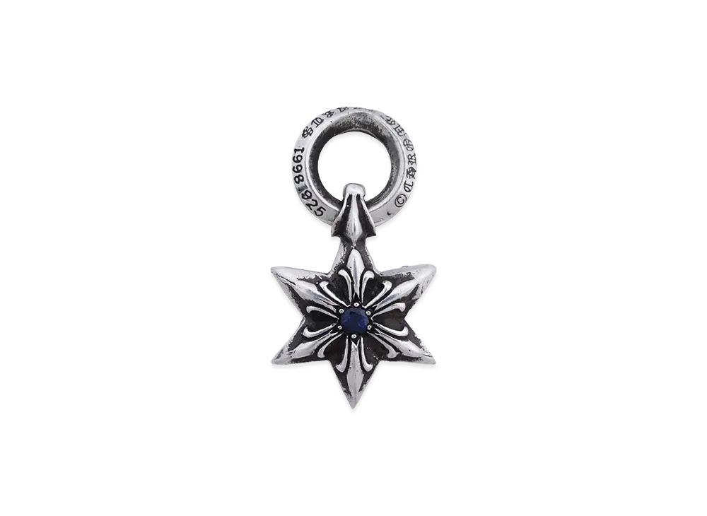 Chrome Hearts Star Charm with 2P Blue Sapphire "Silver"
