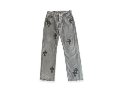 Chrome Hearts x Levi's 501 Cross Patch Denim Pants "Black"