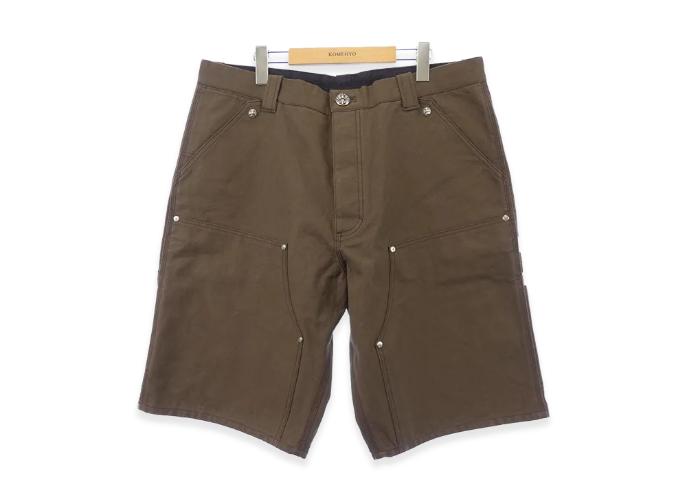Chrome Hearts Cemetery Cross Patch Double Knee Shorts "Brown"