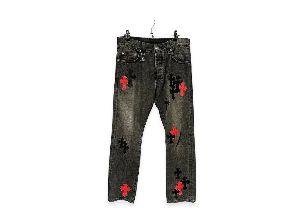 Chrome Hearts Cross Patch Denim "Black/Red"