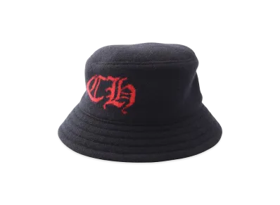 Chrome Hearts CH Logo Cashmere Bucket Hat "Black/Red"