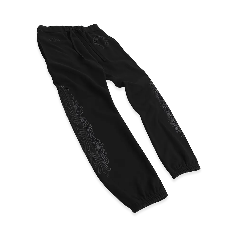 Chrome Hearts Floral Cross Sweatpants "Black"