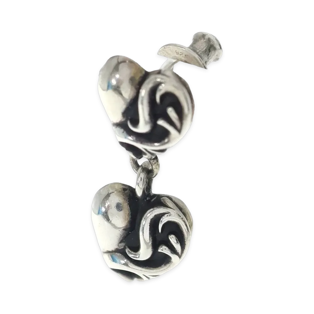 Chrome Hearts Heart Drop Earrings "Silver"
