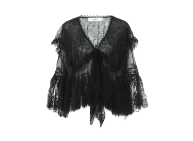 Chloe Fluid Top In Silk Lace "Black"