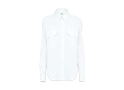 Chloe Classic Utilitarian Shirt In Cotton Poplin "White"