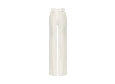 Chloe Tailored Pants In Brushed Cotton "Coconut Milk"