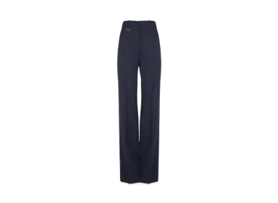 Chloe Tailored Pants In Wool Grain De Poudre "Eclipse Blue"
