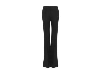 Chloe Broken-Heel Slim Pants In Wool Grain De Poudre "Black"