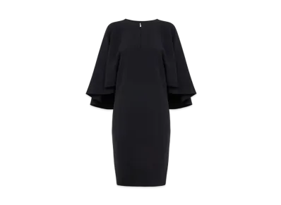 Chloe Short Cape Dress In Viscose Crepe "Black"