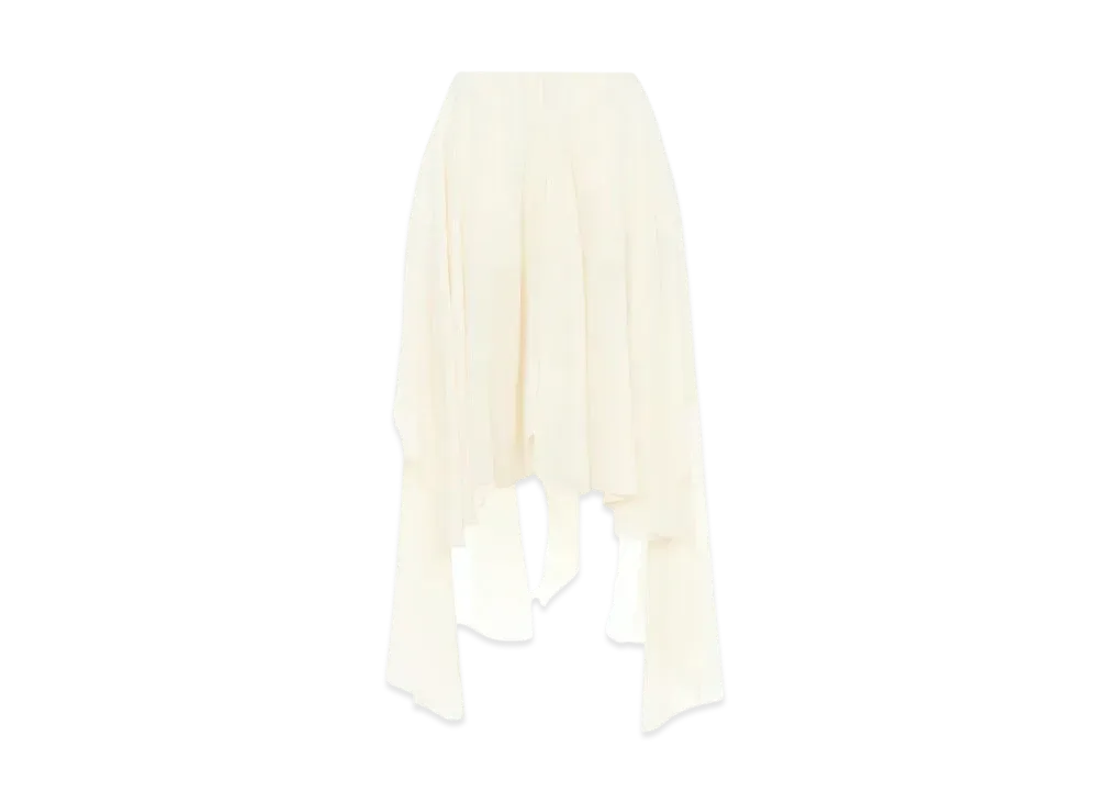 Chloe Fluid Volant Shorts In Silk Georgette "Pristine White"