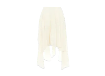 Chloe Fluid Volant Shorts In Silk Georgette "Pristine White"