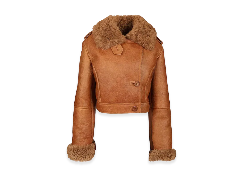 Chloe Women's Caramel Leather Jacket "Brown"