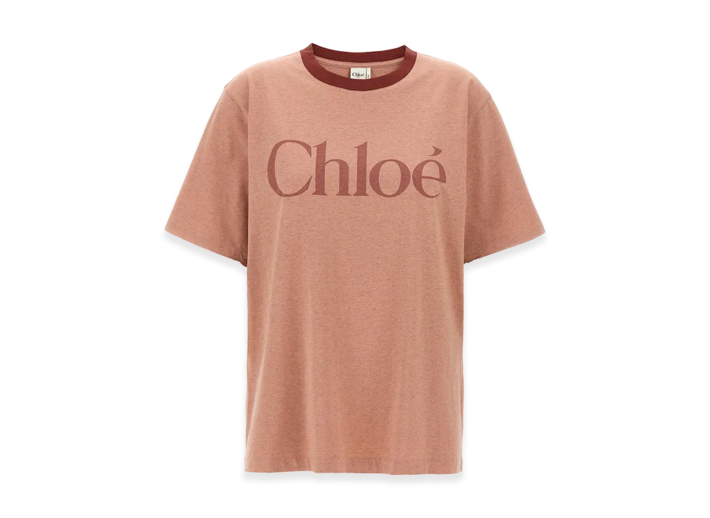 Chloe Women's Melange Dark Cotton T-Shirt "Pink"