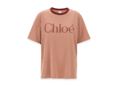 Chloe Women's Melange Dark Cotton T-Shirt "Pink"