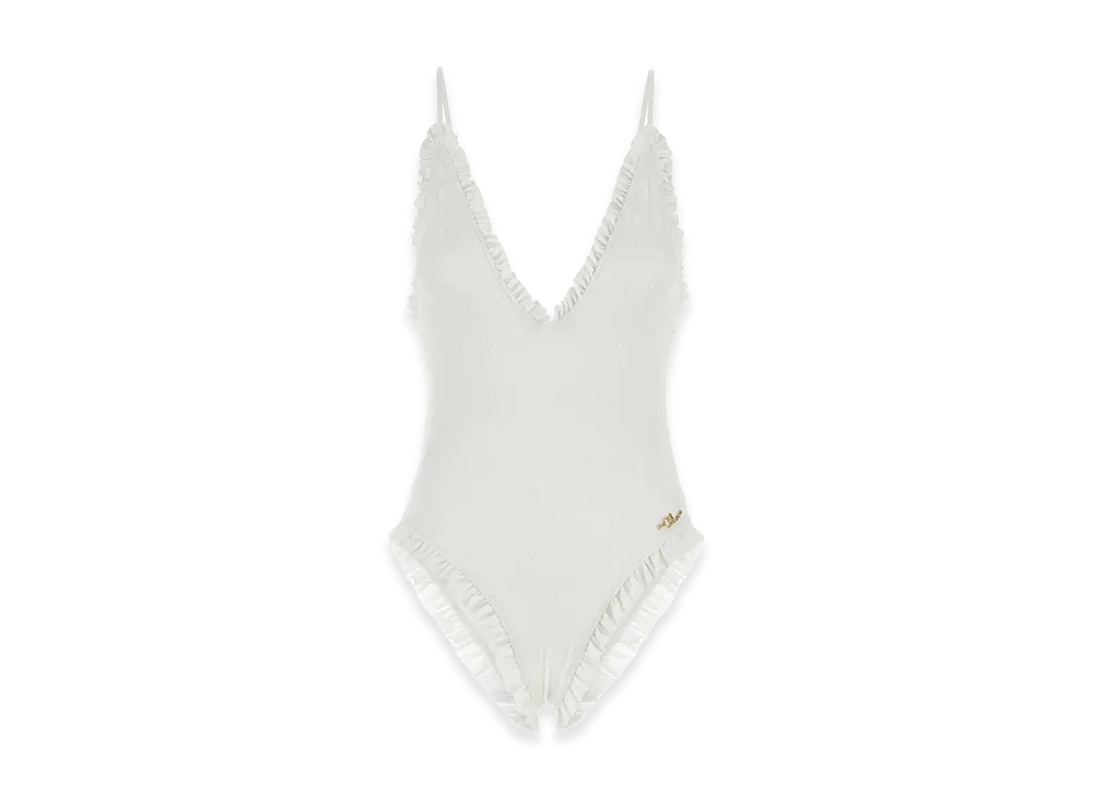 Chloe Women's Stretch Nylon Swimsuit "White"