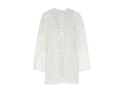 Chloe Women's Broderie Anglaise Mini Dress "White"