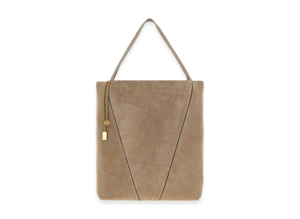 Chloe Women's Dove Suede Chloa Spin Shopping Bag "Dove Gray"