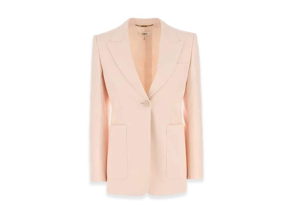 Chloe Women's Wool Blazer "Pastel Pink"