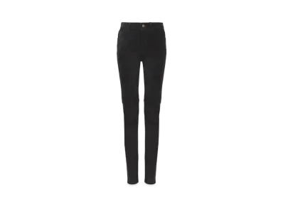 Chloe Skinny Pants In Stretch Suede "Black"