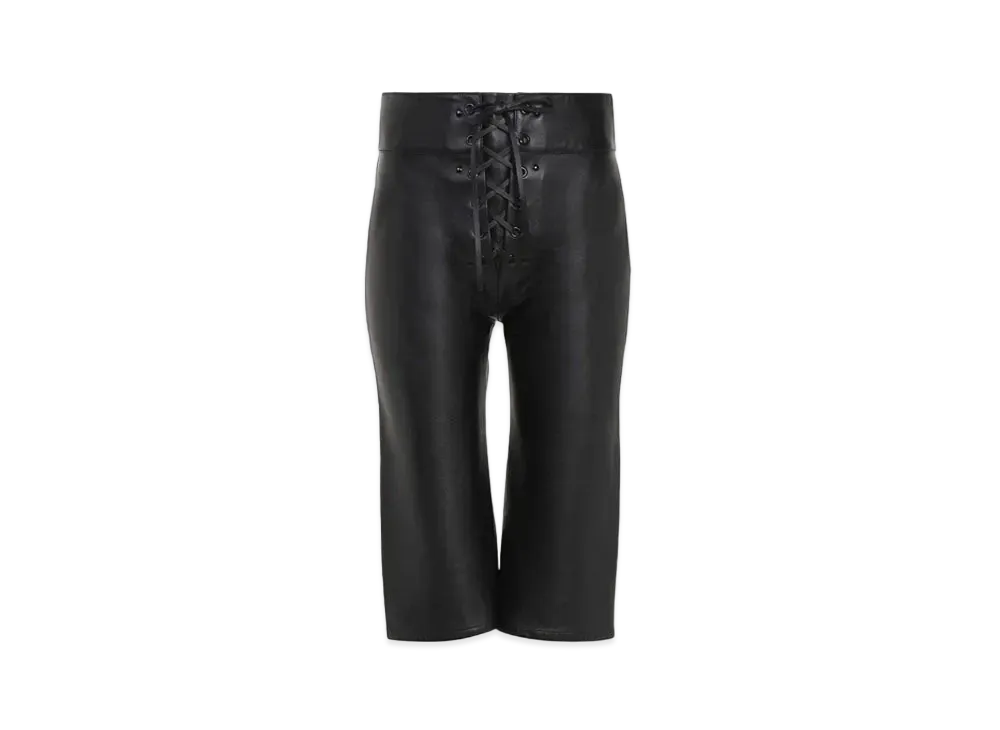 Chloe Lace-Up Capri Pants In Leather "Black"