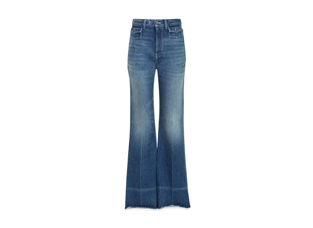 Chloe High-Rise Flare Jeans In Denim "Ocean Blue"