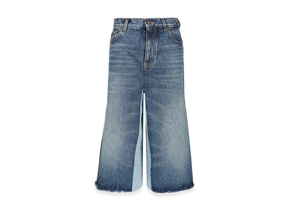 Chloe Women's Shorts Bermuda In Denim Patchwork "Blue"