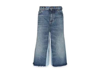 Chloe Women's Shorts Bermuda In Denim Patchwork "Blue"