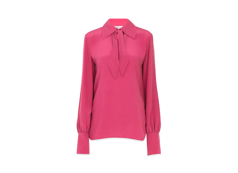 Chloe Scarf-tie Blouse In Crepe De Chine "Divine Red"