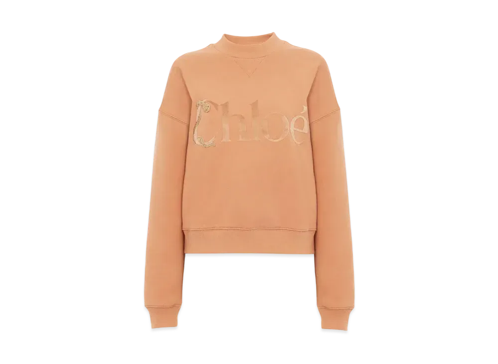 Chloe Generous Logo Sweater In Cotton Fleece ""