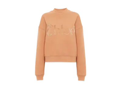 Chloe Generous Logo Sweater In Cotton Fleece ""